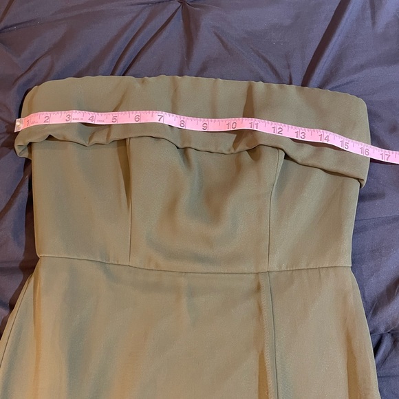 Abella Strapless Olive Evening Dress - Picture 11 of 13